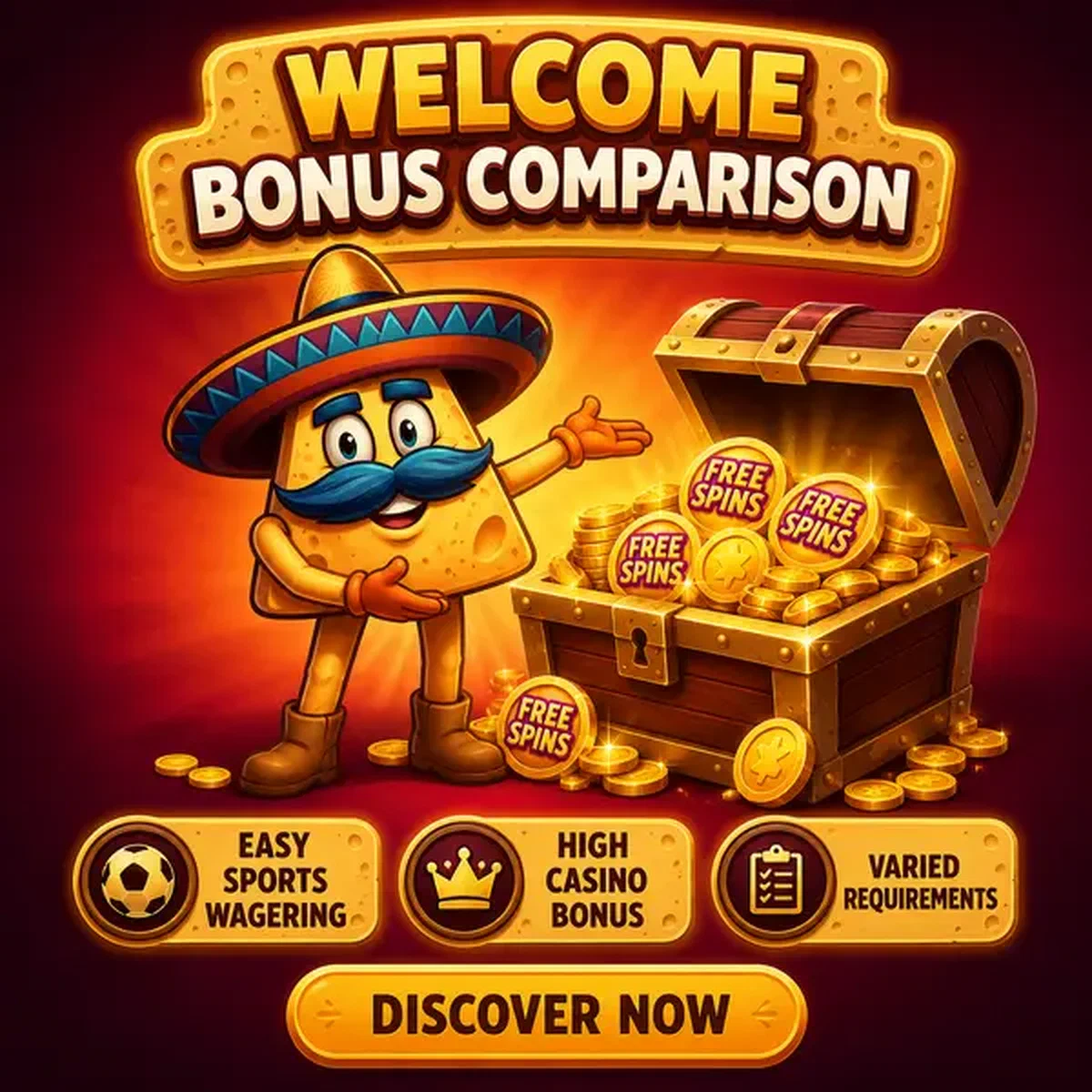 El Mariachi Chip präsentiert Sportwetten-Schatz beim Casinacho Willkommensbonus-Vergleich