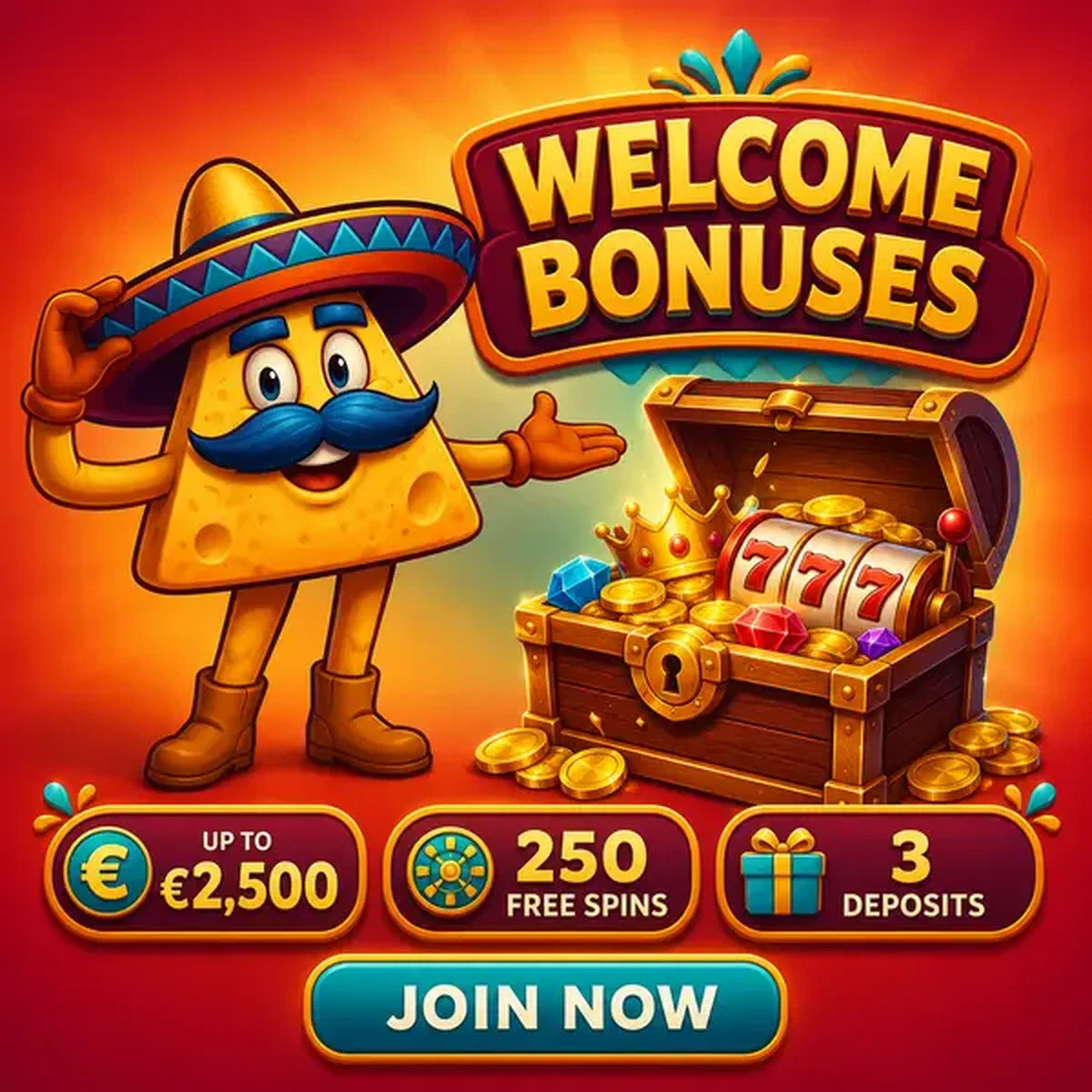 El Mariachi präsentiert Schatztruhe voller Willkommensboni bei Casinacho Casino